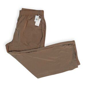 Good American Wide Leg Track Pants Athleisure Putty Sz 5 2XL Pull On